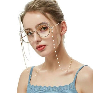 Chaîne de Lunettes en Künstliche Perles Fait à la Main Femme Élégant Alliage Cordon Lunettes de Soleil Antidérapant Porte-Lunettes