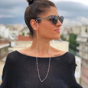 Silberne Perlen-Brillenkette für Sonnenbrillen mit minimalistischem Metalldesign