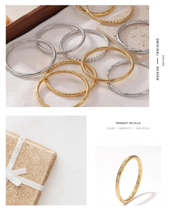 Detail view of gold and silver textured stretch bracelets with a luxury gift box packaging