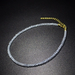 Fonkelende kristallen choker ketting met facetgeslepen kralen en gouden verlengketting