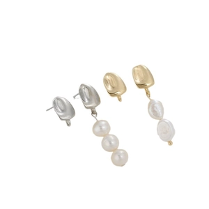 Pendientes de grano de café en oro 14K irregular con perlas barrocas para joyería DIY