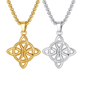 Symmetrische keltische Knoten Halsketten in Gold und Silber aus rostfreiem Edelstahl