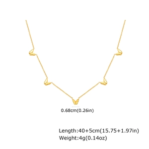 Détail du collier en acier inoxydable plaqué or 18K avec chaîne réglable de 40 plus 5cm