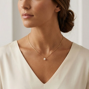 Collana a catena serpente minimalista in acciaio inossidabile placcato oro 18K con perla