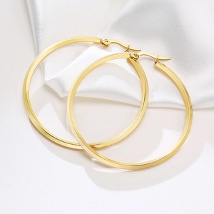 Fashion Stainless Steel Large Hoop Earrings For Women Gold Silver Plated Oversized High Polished Minimalist Circle Earrings