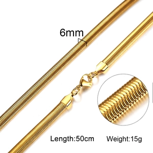 Primer plano de la cadena de serpiente dorada de 6mm que muestra el tejido y el cierre