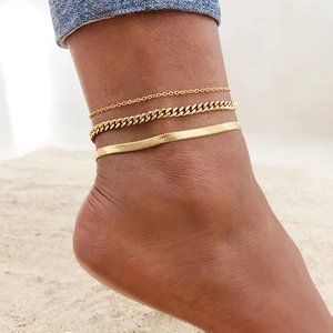Minimalist Stainless Steel Snake Chain Anklet For Women Gold Silver Plated Zirconia Infinity Heart Pendant Beach Jewelry Gift
