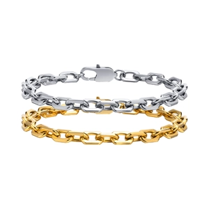 Minimalistisch Edelstahl Kette Armband Für Damen Herren Geometrische Gliederkette Poliert Gold Silber Schmuck Zubehör