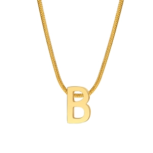 Schicke goldene Kette mit Buchstabe B Anhänger und eleganter Schlangenkette