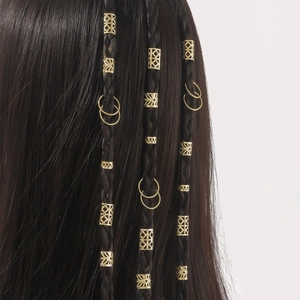 Dreadlock Hair Braid Accessories Alloy Hollow Metal Hair Cuffs Rings For Braids Women Bohemian Fashion Hair Decorations