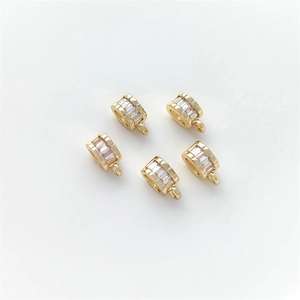 Bélière à Pincer en Cuivre Rempli d'Or 14K Avec Incrustation de Strass et Anneau Suspendu pour Création de Bijoux DIY Connecteur