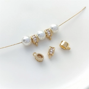 Fermoir de pendentif en or 14K serti de zircons pour colliers de bijoux DIY