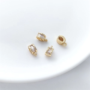 Bélières en or 14K avec zircon rectangulaire pour fabrication de pendentifs bijoux