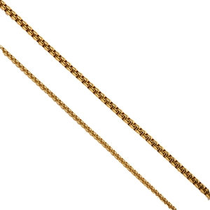 Collier chaîne box en acier inoxydable doré en deux épaisseurs avec maillons carrés épurés