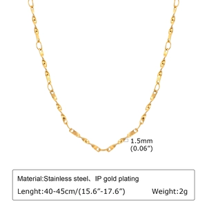 Halskette aus 18K vergoldetem Edelstahl mit Spiralknoten, 1,5 mm feine Kette für Damen