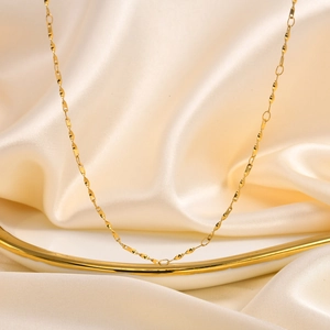 Minimalistische Edelstahl Spirale Verdrehte Blatt Kette Halskette Für Damen Vergoldet Geometrische Schlüsselbeinkette Schmuck Zubehör