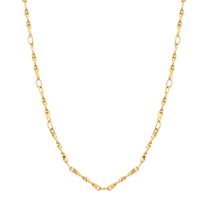 Damen Halskette aus goldfarbenem Titanstahl mit einzigartigem Spiral-Glieder-Design