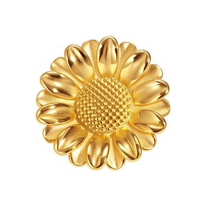 Élégante broche marguerite tournesol en acier inoxydable doré poli pour femmes