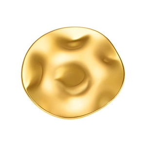 Elegant gold minimalist hammered texture irregular round brooch for women