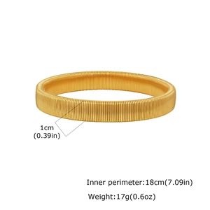 Bracciale elastico in metallo dorato dimensioni larghezza 1 cm e circonferenza 18 cm