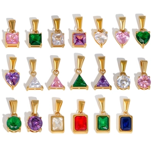 Kleurrijke geometrische kristallen hangers in goud roestvrij staal voor kettingen