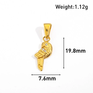 24k gold-plated parrot pendant necklace in stainless steel with crystal accents