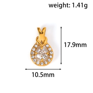 Detailoverzicht van druppelhanger met afmetingen 17,9x10,5mm en 1,41g gewicht