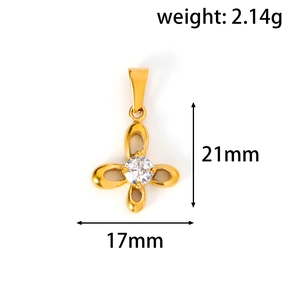 Details zu Abmessungen 21mm x 17mm und 2,14g Gewicht des goldener Blumenanhängers