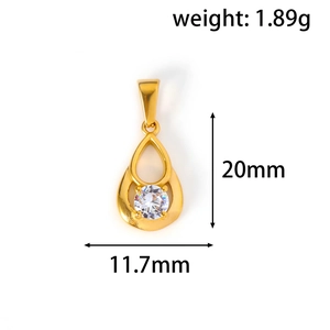 Detailansicht Goldanhänger Tropfenform mit Maßen 20x11,7mm und einem Gewicht von 1,89g
