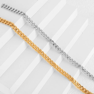 Flat Cuban link chain necklaces in gold and silver stainless steel for a minimalist look