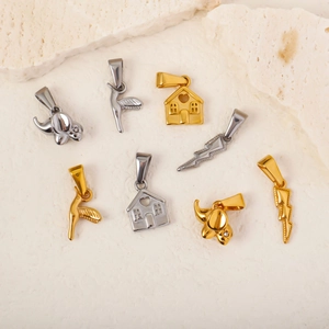 Minimalistisch Roestvrij Staal Huis Bliksem Olifant Vogel Hangers Goud Verguld Voor DIY Ketting Armband Sieraden Maken