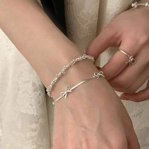 Set gioielli fiocco argento con bracciale a serpente, rigido e anello coordinato