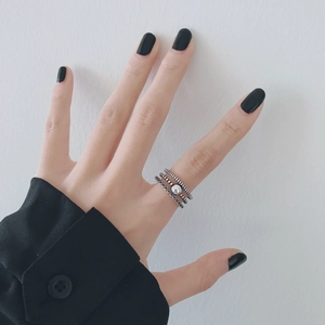 Anillo envolvente de plata retro con cuentas y acabado de textura de estilo vintage