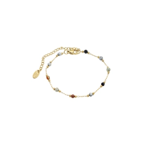 Collana girocollo di perline colorate con catena in acciaio inossidabile dorato
