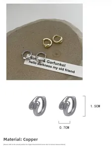 Dettaglio dimensioni per orecchini a doppio cerchio irregolari color oro e argento