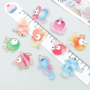 Colorful resin ocean animal charms like seahorses and fish for DIY jewelry making