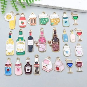 Colorful Drip Oil Zinc Alloy Wine Drink Bottle Charm Pendants For DIY Bracelet Necklace Earring Jewelry Making Accessory