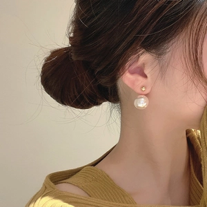 Einfache Vergoldete Runde Perle Ohrstecker Mit 925 Sterlingsilber Ohrstecker-Stift Elegante Künstliche Perle Ohrschmuck Für Damen