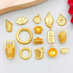 Mattgold Chinesischer Stil Glückswolke Lotus Charms DIY Schmuckherstellung Zubehör Zinklegierung Anhänger Für Halskette Armband Dekoratives Handwerk