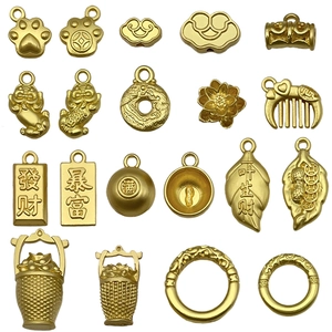 Matte goldene chinesische Glücksbringer-Anhänger für DIY-Schmuck Halsketten Armbänder