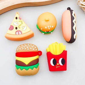 Simulatie Fastfood Burger Frietjes Pizza Hotdog Hangers Hars Plastic DIY Sieradenaccessoires Cartoon Eten Charms Voor Armband Ketting