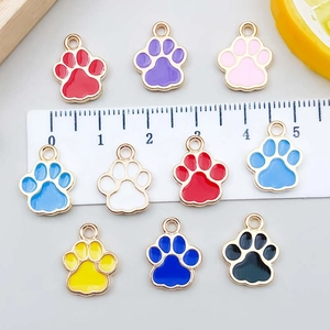 Colorful cat paw charms set made of alloy for DIY jewelry necklaces and bracelets