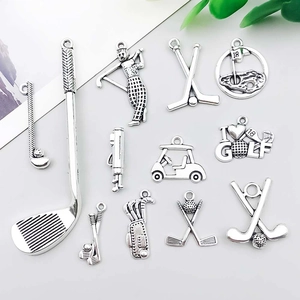 Antique Silver Zinc Alloy Golf Theme Pendants Charms Set For DIY Necklace Bracelet Making Sport Enthusiast Jewelry Findings