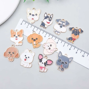 Bunte Emaille-Hundeanhänger inklusive Corgi und Husky für DIY-Schmuckherstellung