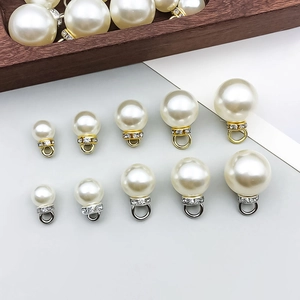 Colgantes de perlas con anillos de strass para joyería DIY en oro y plata