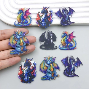 Colorful acrylic dragon pendants for DIY jewelry making in assorted fantasy styles