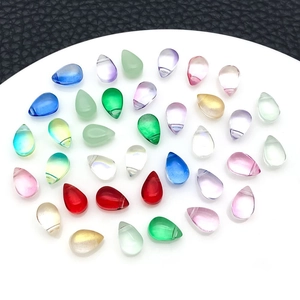 Mix of 36 colorful teardrop glass pendants with pre-drilled holes for DIY jewelry making