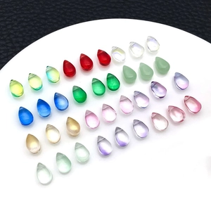 Transparent Teardrop Glass Pendants For DIY Jewelry Making Colorful Lampwork Glass Charms For Bracelets Necklaces Mixed Colors