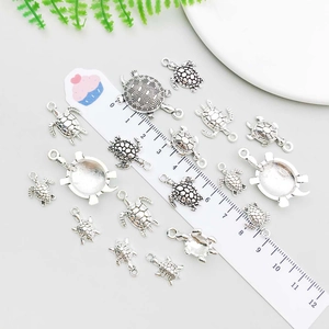 Antique silver sea turtle alloy pendants in various styles for DIY jewelry making
