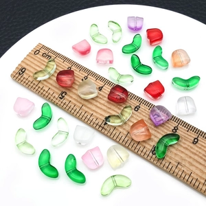 Cuentas de cristal con degradado de tulipán para creación de joyas DIY y manualidades